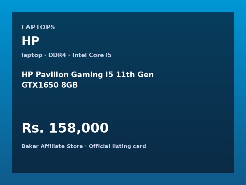 HP Pavilion Gaming i5 11th Gen GTX1650 8GB