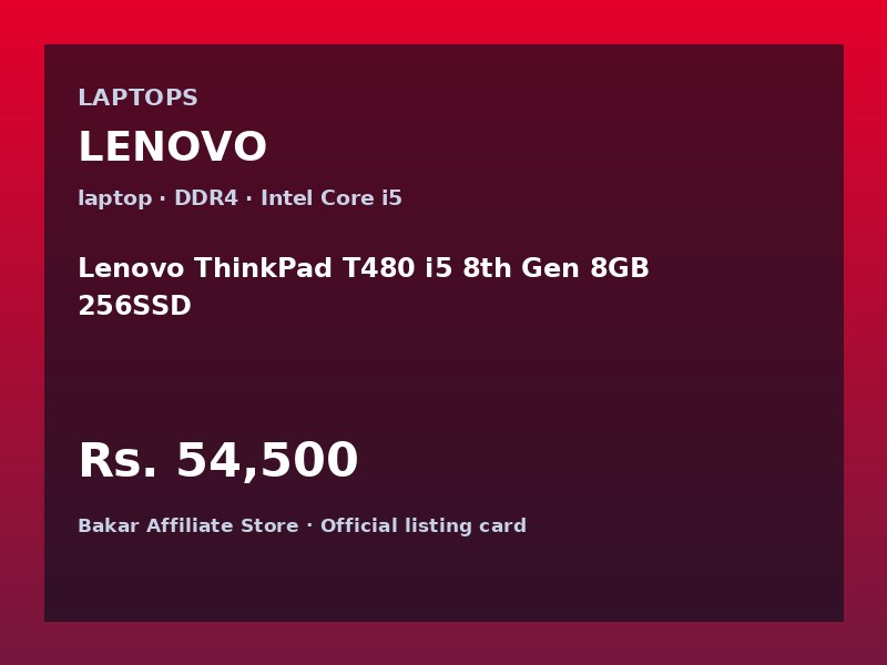 Lenovo ThinkPad T480 i5 8th Gen 8GB 256SSD
