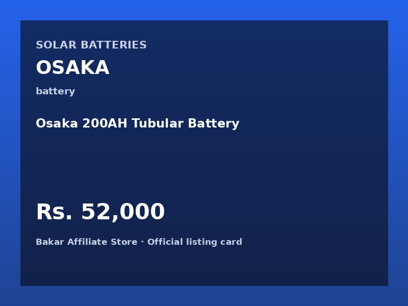 Osaka 200AH Tubular Battery