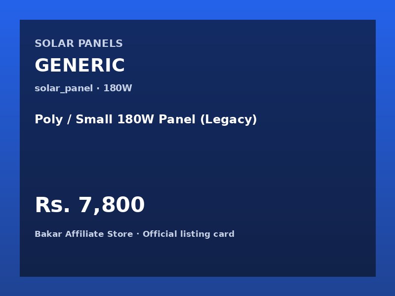 Poly / Small 180W Panel (Legacy)