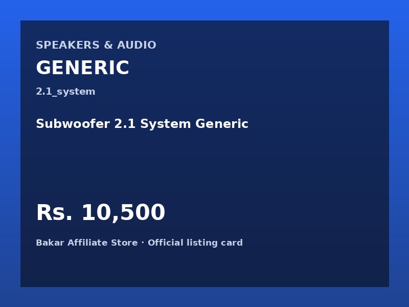 Subwoofer 2.1 System Generic