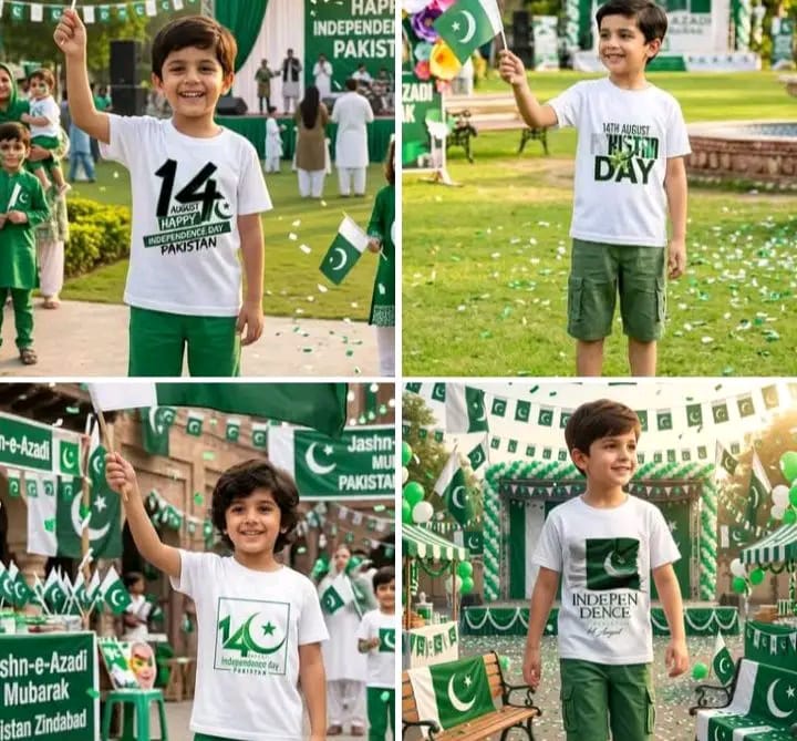 Custom Name Photo 14 August T-Shirt | Personalized Azadi Shirt