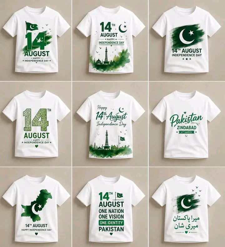 14 August Independence Day T-Shirt Design Pack | Pakistan Azadi Shirt